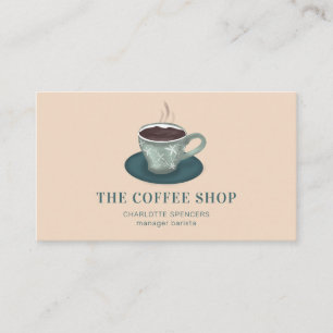 Moderne niedliche Tasse eines grünen Kaffeehauses Visitenkarte