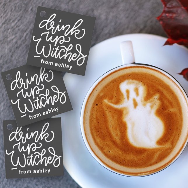 Moderne Niedliche Typografie Funny Halloween Zitat Geschenkanhänger (Von Creator hochgeladen)