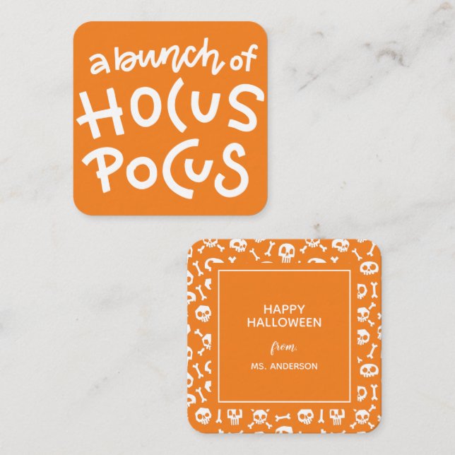 Moderne Niedliche Typografie Hocus Pocus Halloween Begleitkarte (Vorne/Hinten)