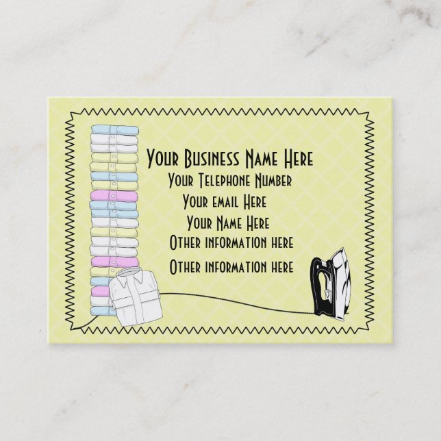Moderne Niedliche Wäscherei Bügelservice Business  Visitenkarte (Vorderseite)