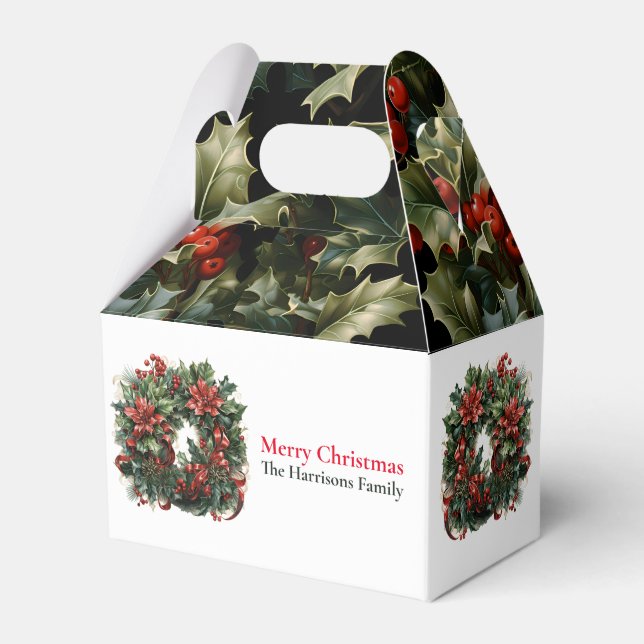 Moderne, Niedliche Weihnachtsanlässe in Aquarellen Geschenkschachtel (Vorderseite)