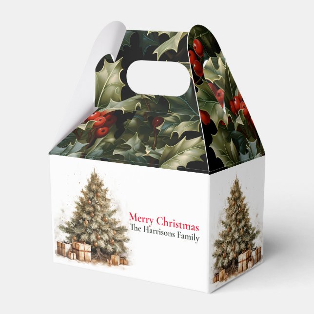 Moderne Niedliche Weihnachtsbaumwünsche Geschenkschachtel (Vorderseite)