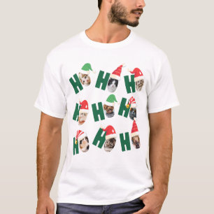 Moderne Niedliche Weihnachtsmannmützen Neun Fotos T-Shirt