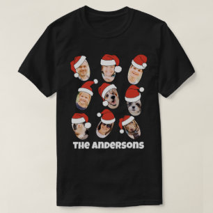 Moderne Niedliche Weihnachtsmannmützen Neun Fotos T-Shirt