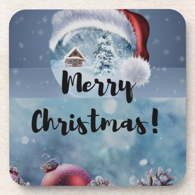 Moderne niedliche Weihnachtsrinder Getränkeuntersetzer (Vorderseite)