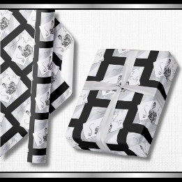 Moderne Noir 30. Geburtstags-Couture-Geschenkpapie Geschenkpapier