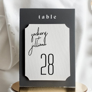 moderne noir blanc 5" x 7" mariage numéro de table