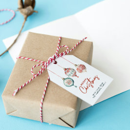 Moderne nordische Ornamente Frohe Weihnachten Geschenkanhänger