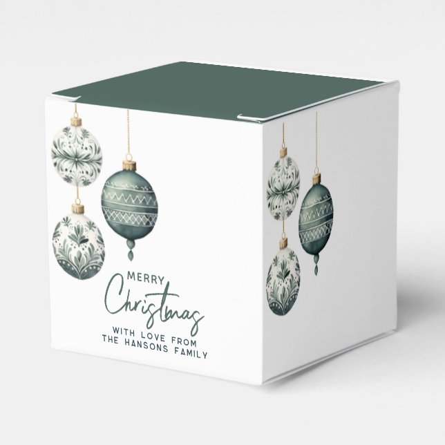 Moderne nordische Ornamente Frohe Weihnachten Geschenkschachtel (Vorderseite)