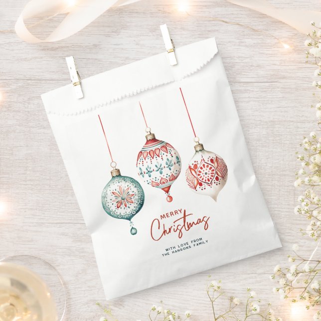 Moderne nordische Ornamente Frohe Weihnachten Geschenktütchen (Ausgeschnitten)
