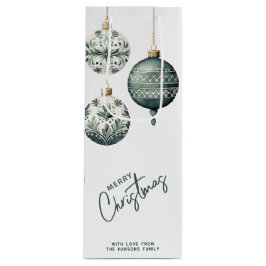 Moderne nordische Ornamente Frohe Weihnachten Geschenktüte Für Weinflaschen
