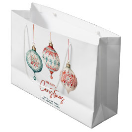 Moderne nordische Ornamente Frohe Weihnachten Große Geschenktüte