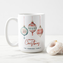 Moderne nordische Ornamente Frohe Weihnachten Kaffeetasse