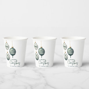 Moderne nordische Ornamente Frohe Weihnachten Pappbecher