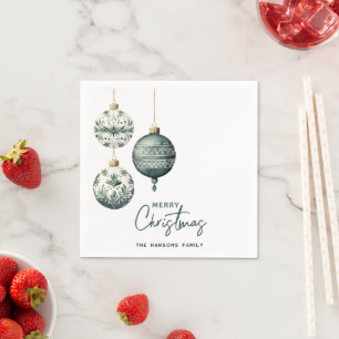 Moderne nordische Ornamente Frohe Weihnachten Serviette
