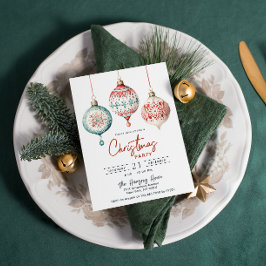 Moderne nordische Ornamente Weihnachts-Party Einladung