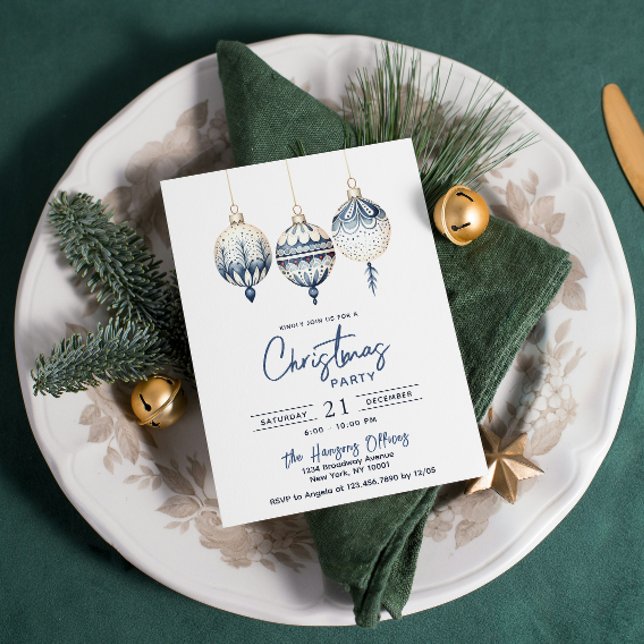 Moderne nordische Ornamente Weihnachts-Party Einladung (Von Creator hochgeladen)