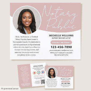 Moderne Notarprofil-Foto-QR-Code Rosa Flyer