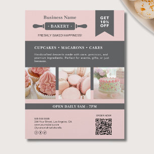 Moderne Nudelholz Rosa Grau Bäckerei Geschäft Flye Flyer