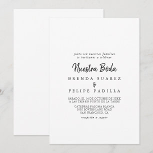Moderne Nuestra Boda Wedding Einladung