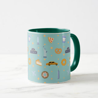 Moderne NYC-Icons Muster Türkisgrün Tasse