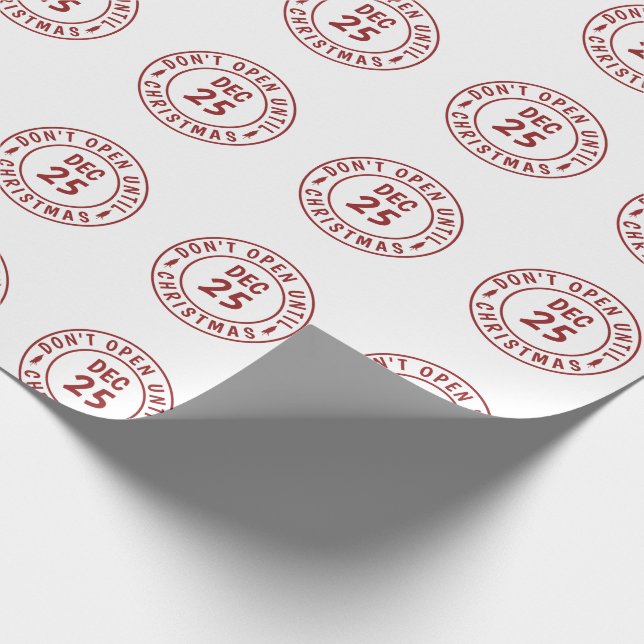 Moderne öffnen sich nicht bis Weihnachten Briefmar Geschenkpapier (Ecke)
