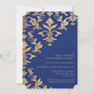 Moderne Offset Damask Hochzeitseinladungen Imitate Einladung