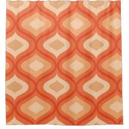 Moderne Ogeorange und Beige aus dem Mittelalter Duschvorhang