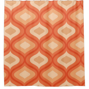 Moderne Ogeorange und Beige aus dem Mittelalter Duschvorhang