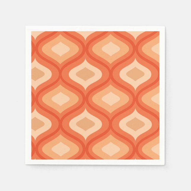 Moderne Ogeorange und Beige aus dem Mittelalter Serviette (Vorderseite)