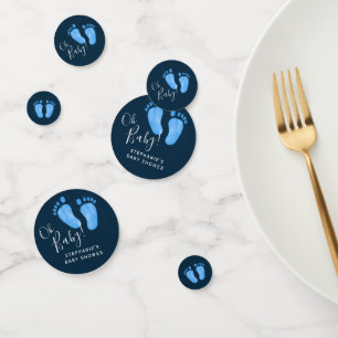 Moderne Oh Baby Boy Navy Blau Baby Shower Konfetti