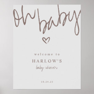 Moderne Oh Baby Gender Neutral Baby Dusche Willkom Poster
