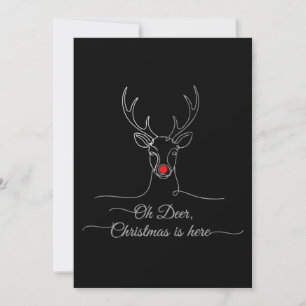 Moderne "Oh Hirsch" Minimalistische Weihnachts-Ren Einladung