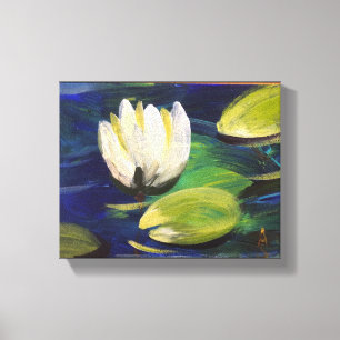 Moderne Ölgemälde, Seerose im Teich Leinwanddruck