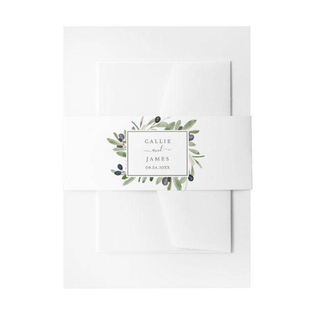 Moderne Olive Branch Hochzeit Einladungsbanderole (Vorderseite Beispiel)