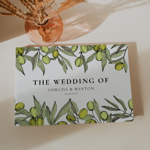 Moderne Olive Branch Hochzeit Gästebuch