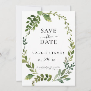 Moderne Olive Branch Save the Date Einladung