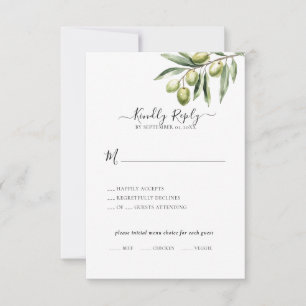 Moderne Olive Branch Save the Date RSVP Karte