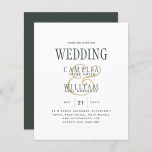 Moderne OLIVE Green Gold Hochzeit