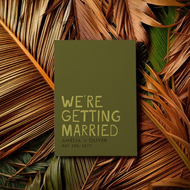 Moderne Olive Green Typografy | Dicke Streifen zur Einladung (Von Creator hochgeladen)