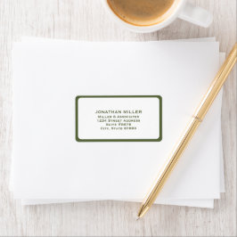 Moderne Olive Green und White Multi-Line-Adresse Adressaufkleber
