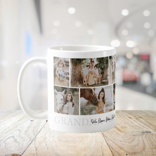 Moderne Oma 12-Foto-Collage Kaffeetasse