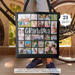 Moderne Oma 21 Foto-Collage in individuellen Farbe Tasche