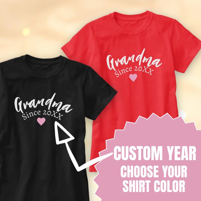 Moderne Oma seit dem Jahr der Nation T-Shirt (Modern Grandma Since Custom Year New Grandmother T-Shirt)