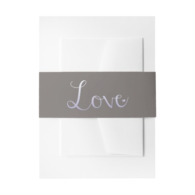 Moderne Ombré Typografy Liebe Lila & Gray Wedding Einladungsbanderole (Vorderseite Beispiel)