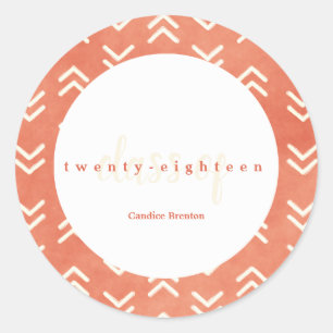 Moderne Orange Arrow Graduate Custom Stickers