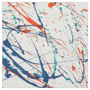 Moderne orange blaue aquamarine stoff