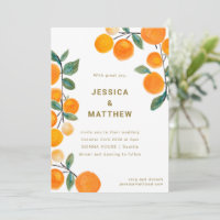 Moderne Orange Citrus Fruit Simple Wedding