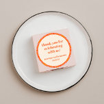 Moderne Orange Custom Wedding Mitte Jahrhundert Vi Runder Aufkleber<br><div class="desc">MidCentury Modern Orange Retro Typografie Custom Wedding Vielen Dank klassische Round Sticker</div>