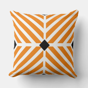 Moderne orange Diagonalstreifen Kissen